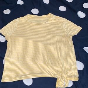 Striped tie up crop top